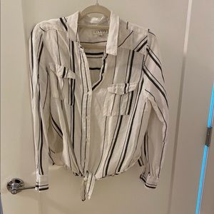 Loose button down blouse with stripes